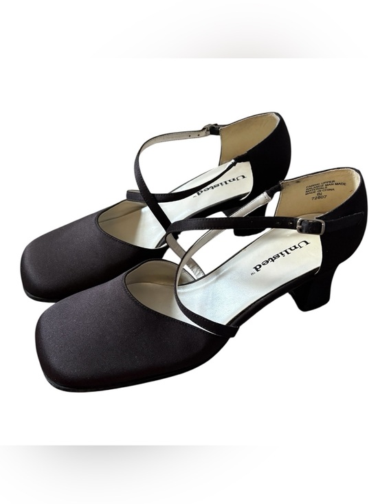 Unlisted Shoes - Vintage 90s Y2K Unlisted Black Satin Mary Jane Chunky Heel Shoes Size 8.5